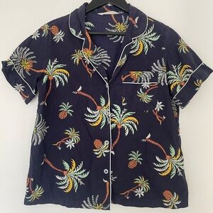Printfresh Palm Print Pajama Top Size S